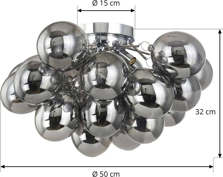 Immagine prodotto Lucande Plafoniera Diborah, fumé, Ø50cm (G9)