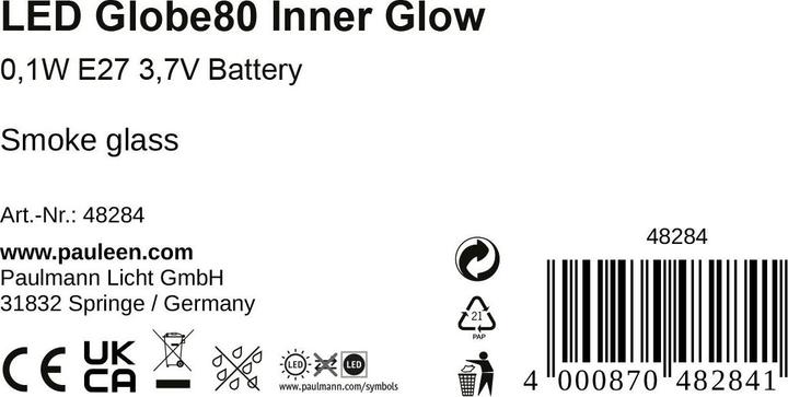 Valeurs nutritives et ingrédients Pauleen Globe Inner Glow (E27, 0.20 W, 3 lm, 1 x)