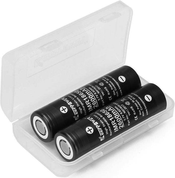 Produktbild Keeppower Akku IMR18650 Plus (US18650VTC5A) (Flat Top) inkl. Akkuschutzbox (1 Stk., 18650, 2600 mAh)