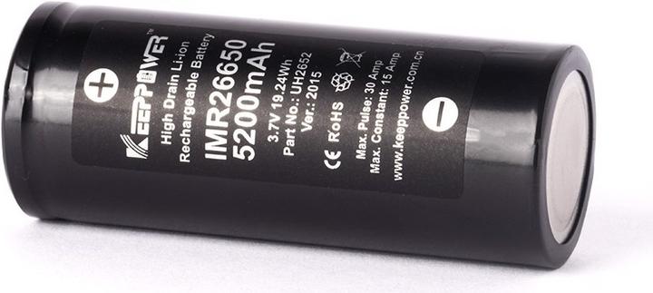 Actual product image Keeppower Battery IMR26650 - 15A (1 pcs., 26650, 5200 mAh)