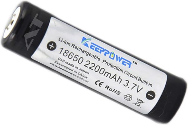 Actual product image Keeppower Akku 18650 geschützt (1 pcs., 18650, 2200 mAh)