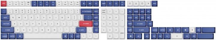 Actual product image Keychron Double Shot PBT OSA Full Set Keycap Set 141 Keys - Blue And White PBT-53