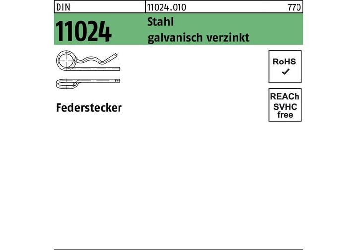 Productafbeelding Springcotter DIN 11024 2,5/ 9 -11,2 Staal gegalvaniseerd