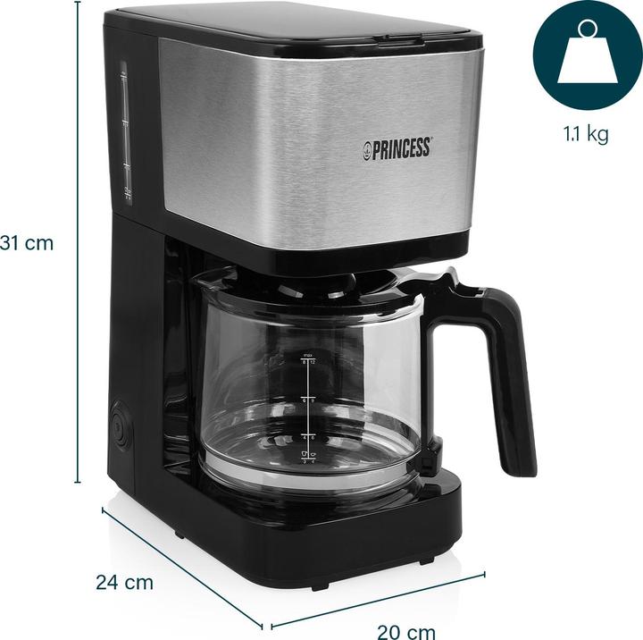 Produktbild Princess Filter-Kaffeemaschine - 1.25 Liter Glaskanne (EU-Stecker)
