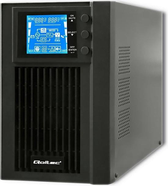 Actual product image Qoltec 53042 Uninterruptible Power Supply| On-line| Pure Sine Wave| 1kVA| (1000 VA, 800 W, Online double converter UPS)