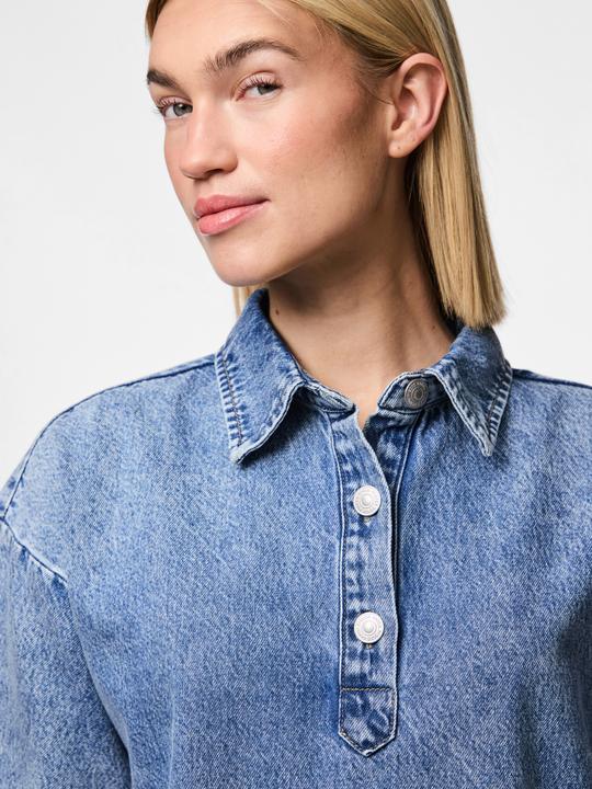 Actual product image Pieces Pckenya Ss A-Shape Denim Dress Noos Bc (S)