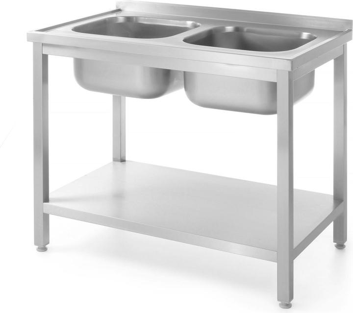 Produktbild Hendi Doppelspüle mit Ablagefläche 1000x700x850 mm (70 cm, 100 cm)