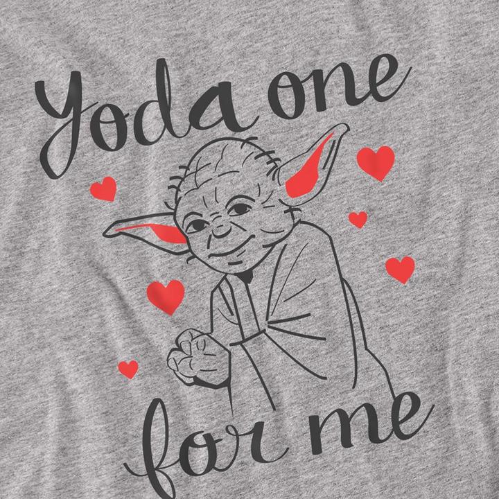 Actual product image Star Wars Unisex Adult Yoda One For Me Valentine's Day T-Shirt (XL)