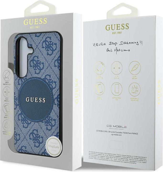 Produktbild Guess Etui 4G Round Patch Classic Logo MagSafe do Samsung Galaxy S25 Plus niebieski (Samsung Galaxy S25+)