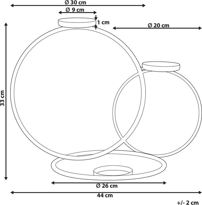 Produktbild Beliani Kerzenständer Metall schwarz 3-flammig 33 cm CAKUNG
