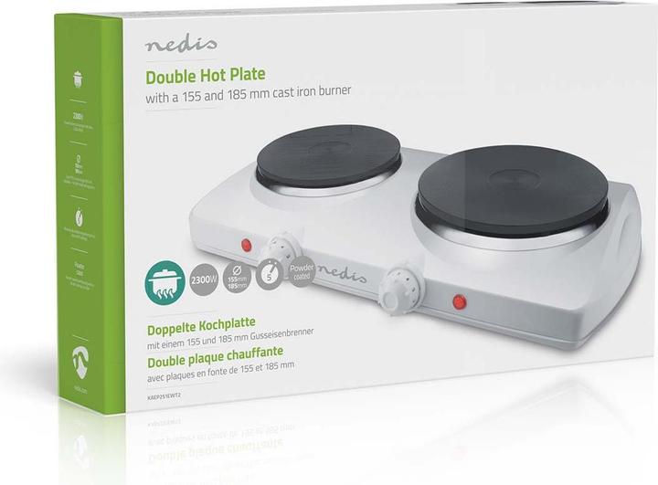 Produktbild Nedis Elektro-Heizplatte | Kpchzone: 2 | 2300 W | Überhitzungsschutz | Weiss