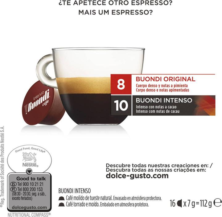 Image du produit Nescafé Dolce Gusto Buondi Intenso (16 x Port.)