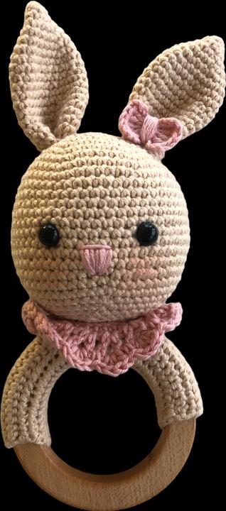 Produktbild MyFriends Häkeltier, Babyrassel & Nuggikette Hase (30 cm)