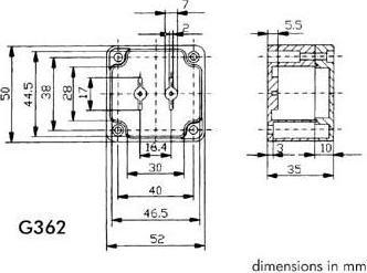 Actual product image Velleman ABS HOUSING - WATERPROOF - DARK GREY - 52 x 50 x 35 mm (Housing)