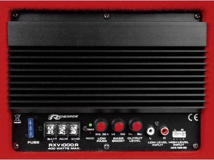 Image du produit Renegade Caisson de basses auto actif 25 cm (10") Système actif bass-reflex (400 W)