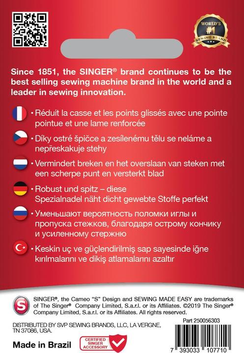 Produktbild Singer DENIM Nähmaschinennadel, 80/12, 5er Pack