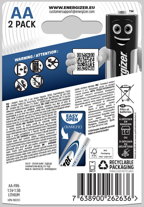 Produktbild Energizer Ultimate Lithium (2 Stk., AA, 3 mAh)