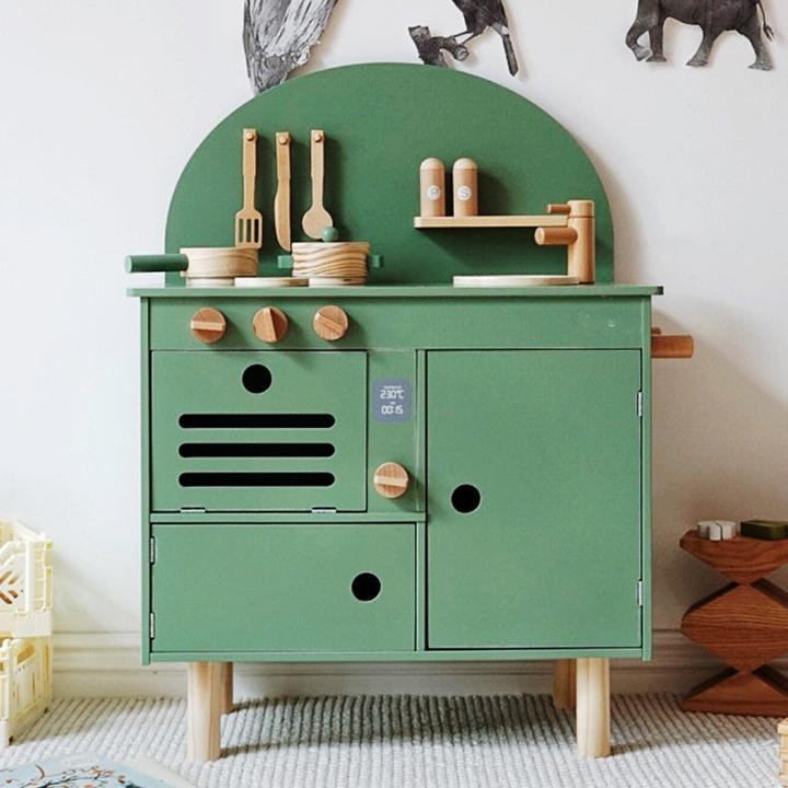 Image du produit Nelaroom Cuisine en bois rétro avec accessoires