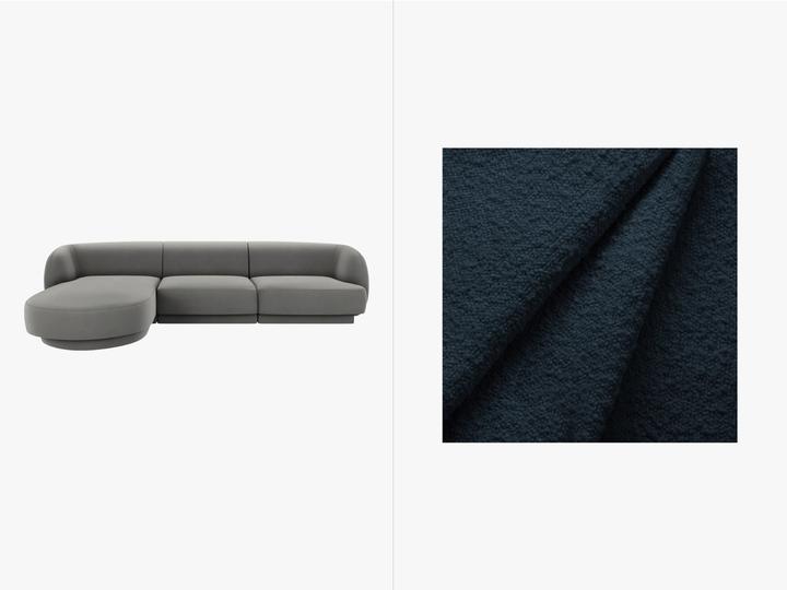 Actual product image Micadoni Boucle Left Corner Sofa, "Miley", 4 Seats, 255x156x70 Made in Europe (Corner sofa)