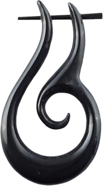 Produktbild Star Piercing Ohrring Spiralentropfen aus Wasserbüffelhorn (Organisch, ohne Messing)
