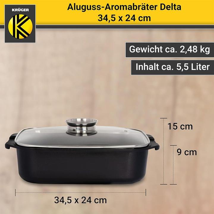 Actual product image Krüger Cast aluminium roaster (Casserole + Stewpot, Aluminium)