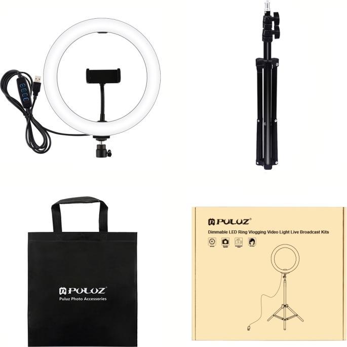 Image du produit Puluz PKT3035 Lampe vidéo selfie 26cm (éclairage annulaire)