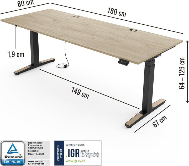 Produktbild Yaasa Desk Expert (180 x 80 cm)