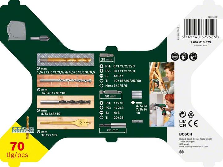 Produktbild Bosch Zubehör X-Line-Titanium Bohrer- und Schrauber-Set, 70-teilig (1.5 mm, 2 mm, 2.5 mm, 3 mm, 5.5 mm, 6 mm, 8.5 mm, 9 mm, 3.5 mm, 4 mm, 4.5 mm, 5 mm, 9.5 mm, 10 mm, 6.5 mm, 7 mm, 7.5 mm, 8 mm)