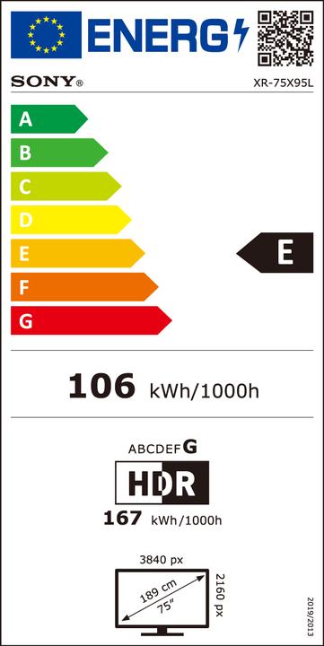 Energie-Label Sony BRAVIA PRO FWD-75X95L (75", LED, 4K, 2023)