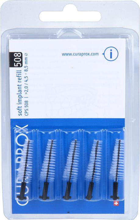 Produktbild Curaprox CPS 508 Soft Implant Bürste black 5 Stk (5 x, 8.50 mm)
