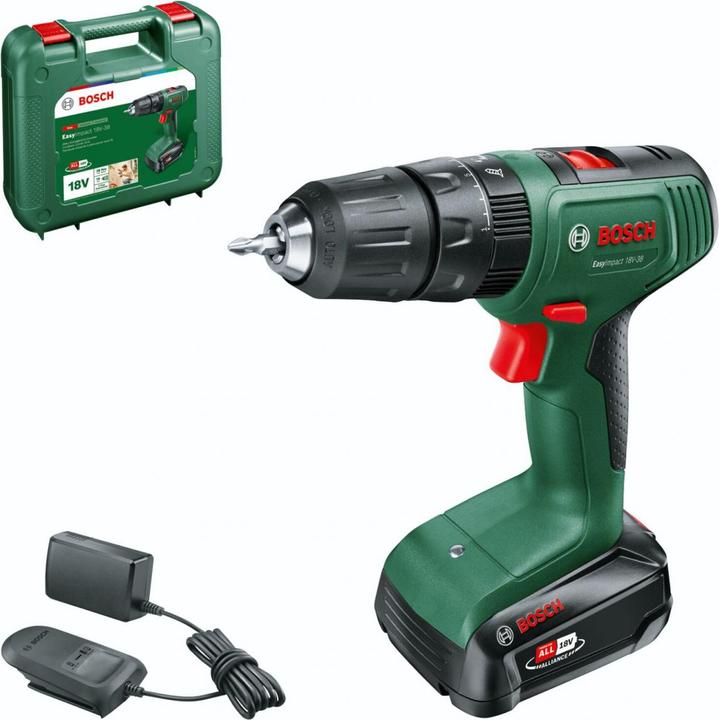 Productafbeelding Bosch Home & Garden EasyImpact 18V-38 accuboormachine, 1 x PBA 18V 2.0Ah accu, draagtas (Oplaadbare batterij)