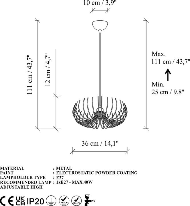 Actual product image Opviq Karsortel Uniq Chandelier (E27)