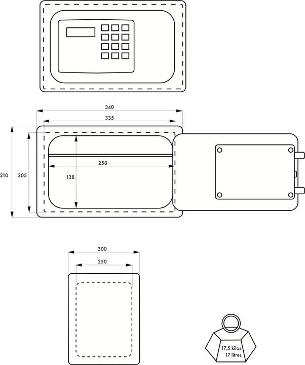 Actual product image Thirard Coffret de sécurité à poser edimbourg, fermeture électronique à code, 2 pênes, 17l - (17 l)
