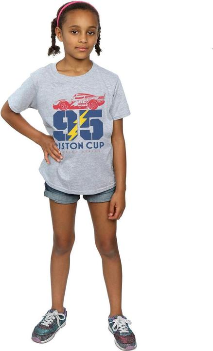 Actual product image Disney Girls Cars Piston Cup 95 Cotton T-Shirt (152, 158)