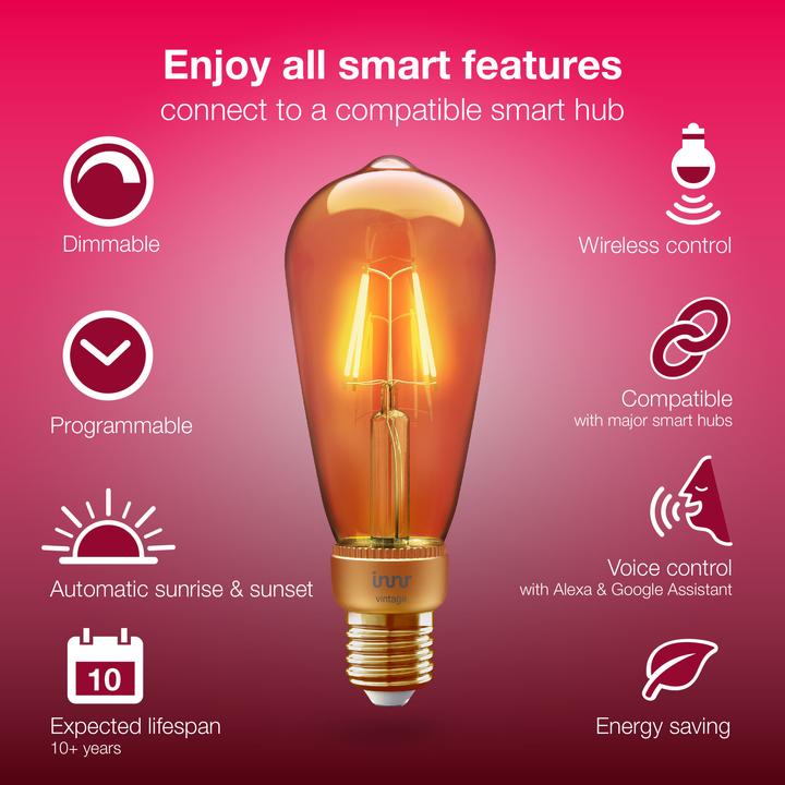 Image du produit Innr Smart Bulb filament vintage (E27, 4.20 W, 390 lm, 2 x, F)