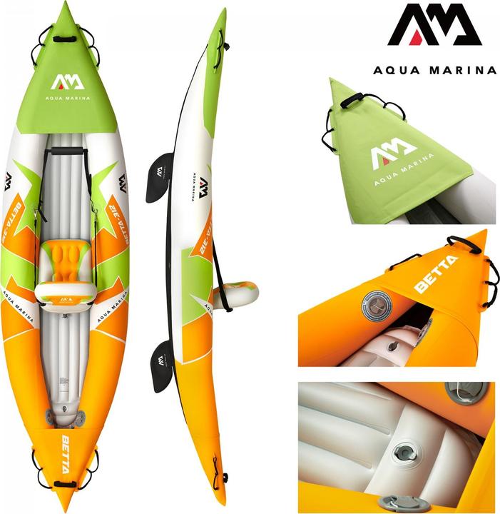 Actual product image Aqua Marina Kayak 312x83 cm for 1 person with air seat adjustable backrest Transport bag Repairs (1 pers.)