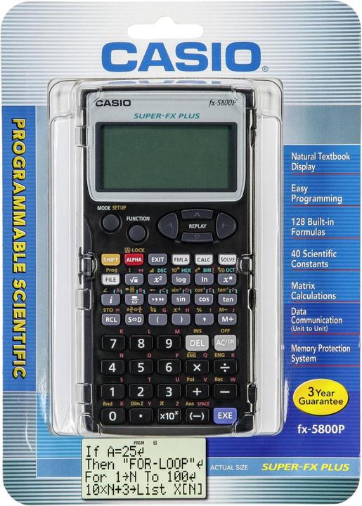 Actual product image Casio FX 5800 P (Batteries)