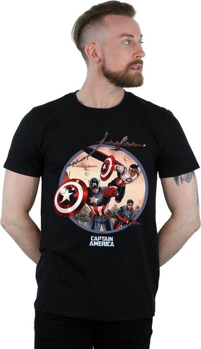 Immagine prodotto Captain America And Falcon In Battle Maglietta Uomo (XL)
