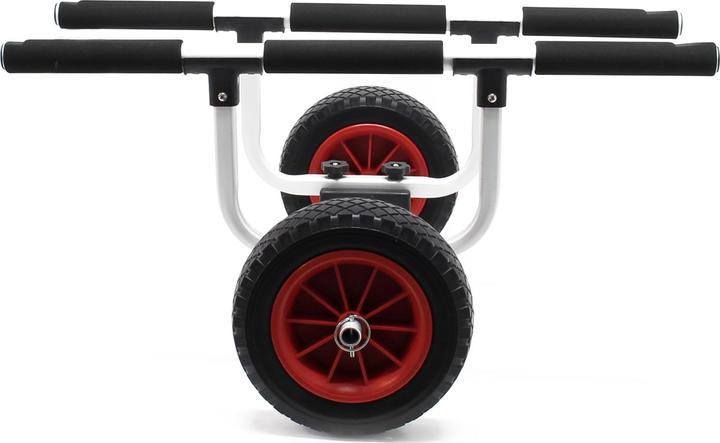 Actual product image Wiltec Aluminium Transport Trolley for Kayaks, Canoes max. 90kg with ⌀ 22cm PU Wheels & adjustable Widt