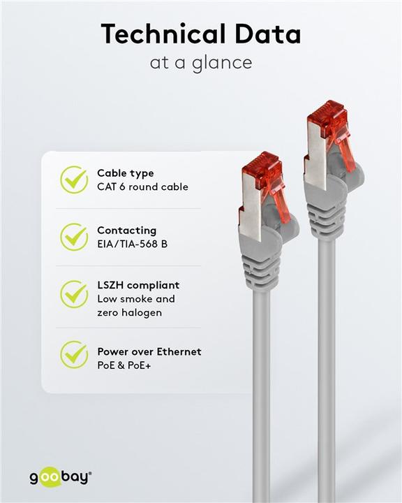 Produktbild Goobay Netzwerkkabel (S/FTP, CAT6, 0.25 m)
