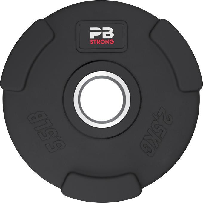 Perform Better 3-Handvat Gewichtsplaat Rubberised Zwart (st) (1 x 2,5 kg)