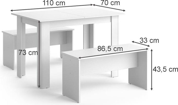 Actual product image Vicco Set Sentio (70 x 70 x 73 cm)