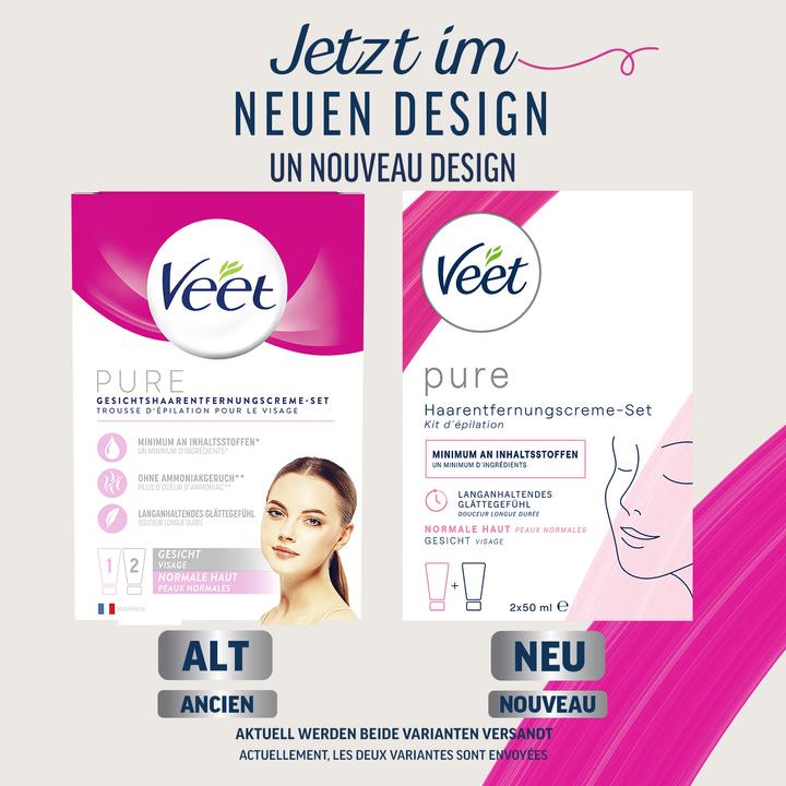 Produktbild Veet Haarentfernungs-Set Gesicht Essential Inspirations (50 ml, 2 x, 134 g)