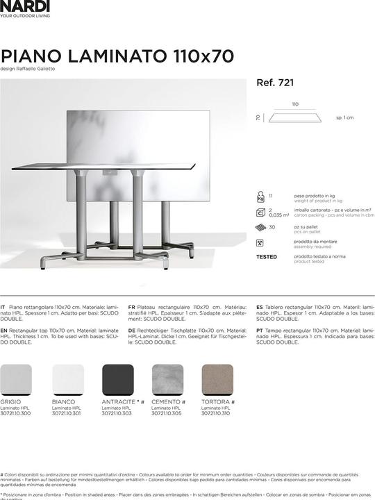Image du produit Nardi P. LAMINATO 110X70 (110 x 70 cm)