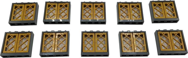 Immagine prodotto LEGO Finestra 1x4x3 Finestre dorate + telaio grigio - NUOVO - 10x (60594, Accessori LEGO)