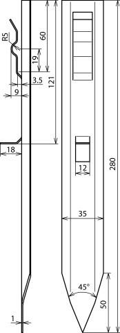 Image du produit Dehn Entretoise galvanisée 280mm 290002 pour linteau rond et linteau plat. (HKL 320) (280 mm)