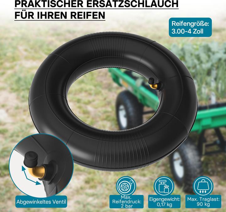 Produktbild Wiltec Standard Schlauch Reifen 3.00/3.5-4 90kg Ventil TR87 Schubkarre Sackkarre