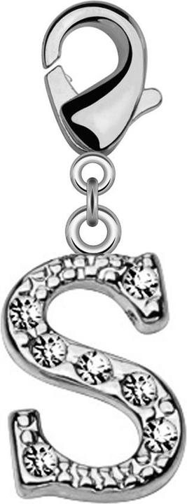 Star Piercing Anhänger mit Kristall Buchstabe S (Messing)