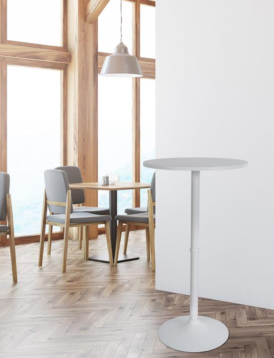 Image du produit CLP Table haute ronde, blanc/blanc (Ø 60 x 108 cm)