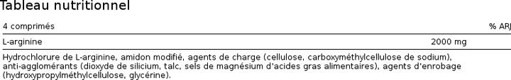 Valori nutrizionali e ingredienti Burgerstein L-Arginina (100 Pezzo/i, Pillole, 200 g)